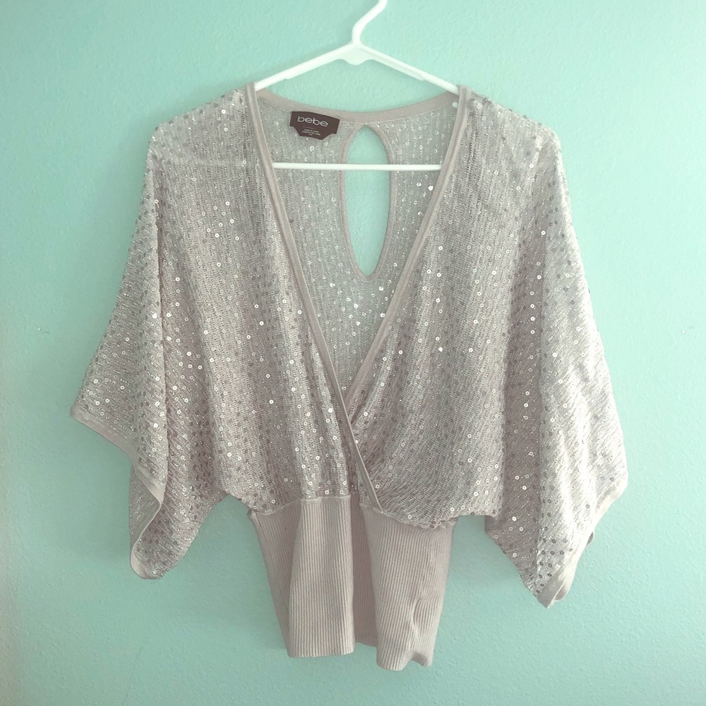 Silver/light grey sequin top